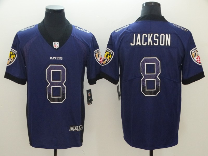 Men's Baltimore Ravens Lamar Jackson #8 Purple Alternate Jersey